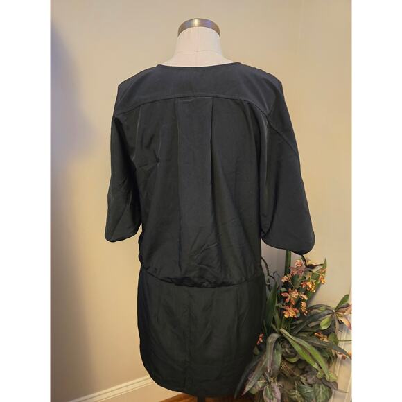 New Free People Harper Mini Dress $128 BLACK Size 6 Metal Studded Buttons - Picture 7 of 8